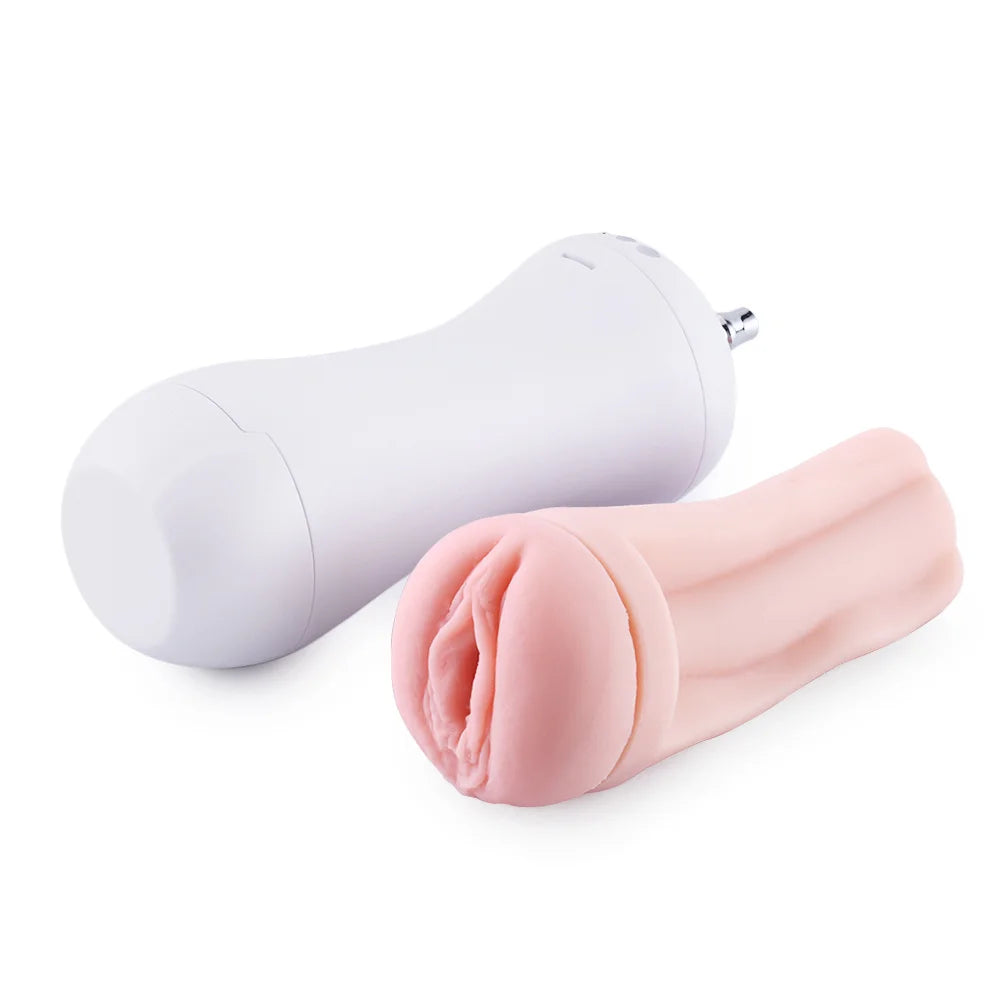 Pocket Pussy voor de QAC Sex Machines realistische Vagina met Vibratie! Zwart