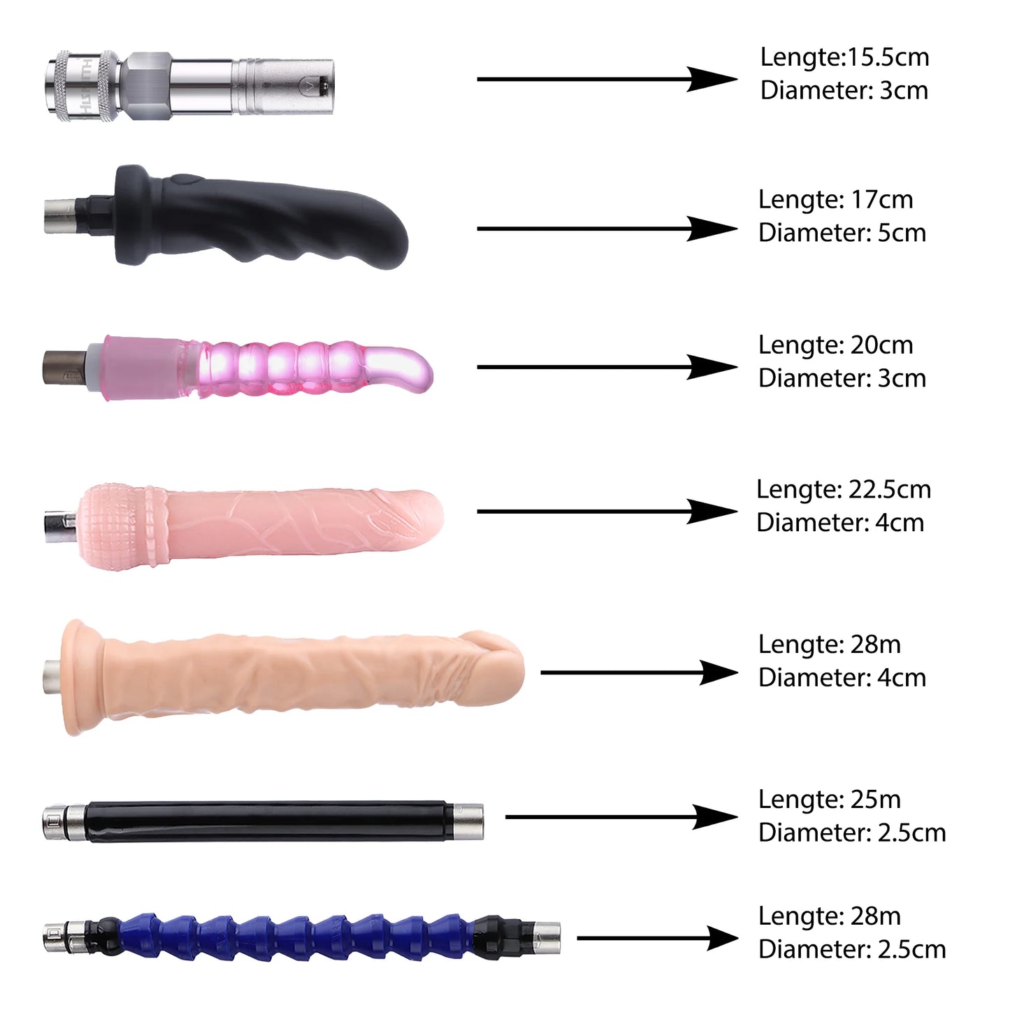 Auxfun® Basis Seksmachine - Pakket Mateo Met Dildo's en Accessoires