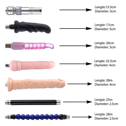 Auxfun® Basis Seksmachine - Pakket Mateo Met Dildo's en Accessoires