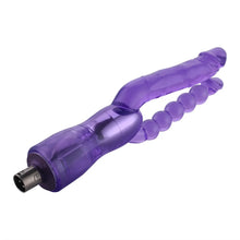 Dubbel geribbelde 3XLR dildo voor Auxfun Basic Sex Machine 23 cm