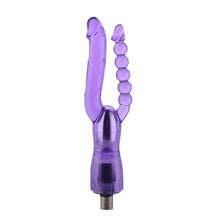 Dubbel geribbelde 3XLR dildo voor Auxfun Basic Sex Machine 23 cm