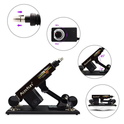Auxfun® Basis Seksmachine - Pakket Mateo Met Dildo's en Accessoires