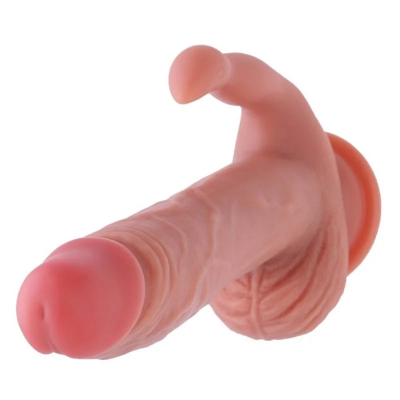 Siliconen Zuignap Konijn Dildo 21 cm - Intense Plezier met Clitoris Stimulatie en Sterk.